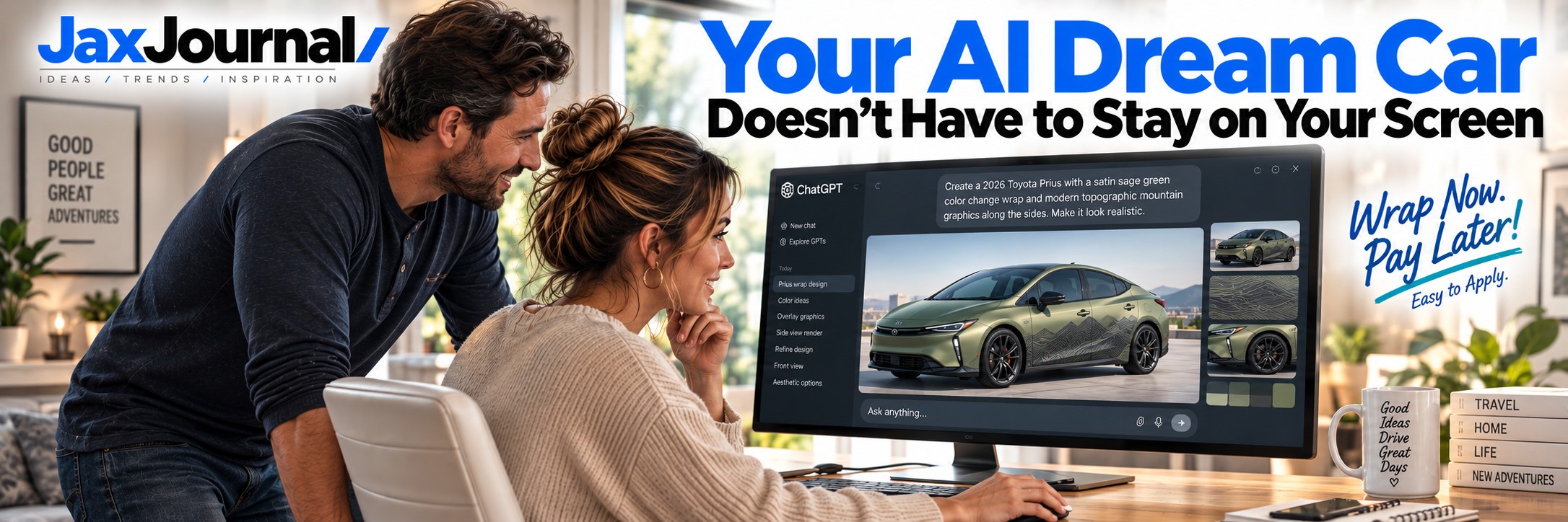 Couple-using-ChatGPT-to-create-custom-AI-wrap-design