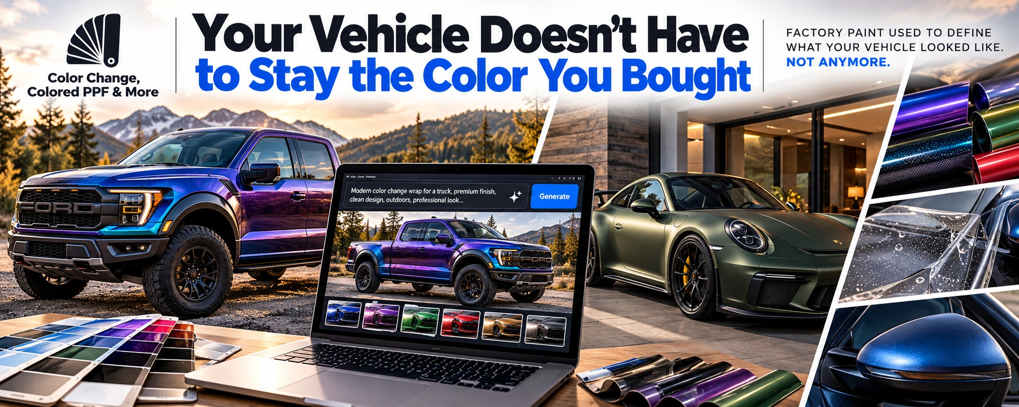 Use wrapjax ai for color change and paint protection film design