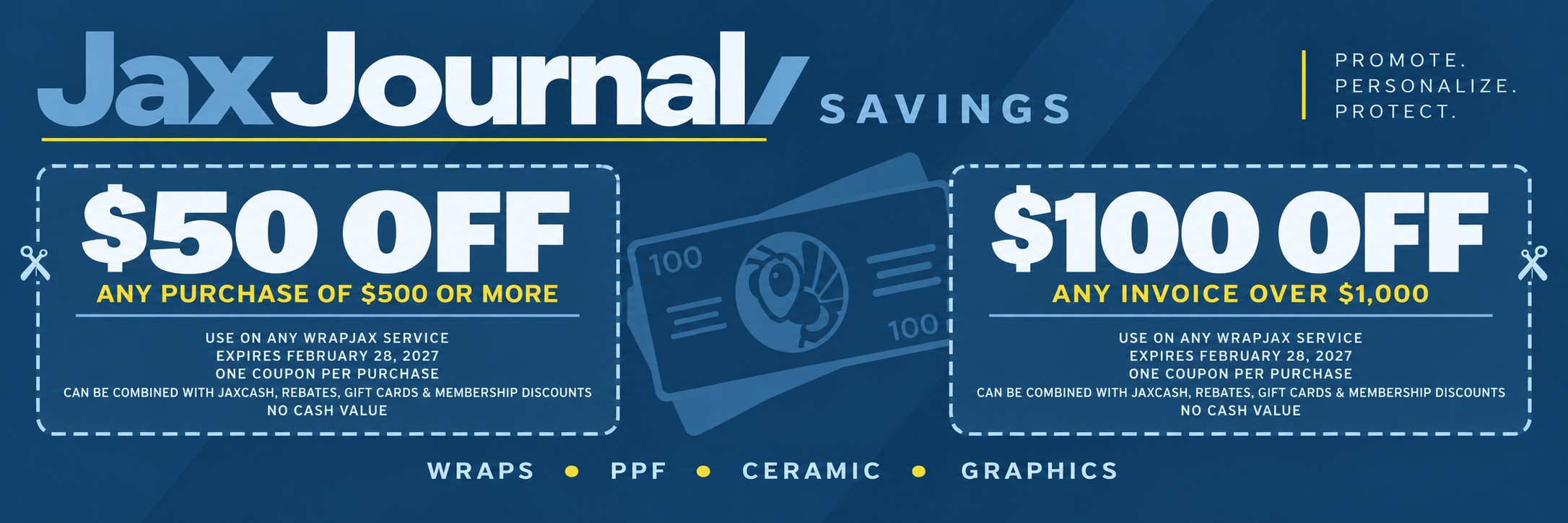 Wrapjax $50 or $100 coupon